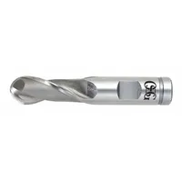 Cobalt ball end mill with 3/8" diameter, 2 flutes, 1-1/2" length of cut, and 3-1/4" overall length. Designed for general-purpose milling of ferrous and non-ferrous materials. Ball nose geometry enables contouring, profiling, and 3D machining for applications such as die/mold work and component manufacturing