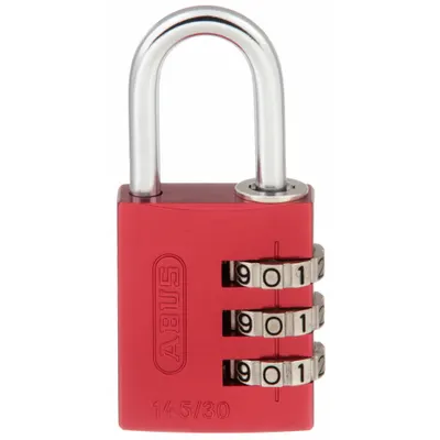ABUS Combination Padlock: Scrolling Combo, Red, Aluminum, Std Shackle - TSA Approved Luggage Combination Padlocks