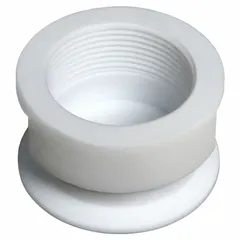 Capped adapter for non-contact ultrasonic liquid level sensors. Overall height 1.5 inches. Compatible with ECHOBEAM LR80-0010 sensor model. Provides a capped flange connection for mounting and sealing in liquid level measurement applications.