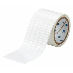 This precut label roll is made of white gloss polyimide, measuring 13/64 in x 1/2 in. It operates in temperatures from -40°F to 248°F and is compatible with the i7100 printer series. Used for high-temperature identification in industrial environments.
