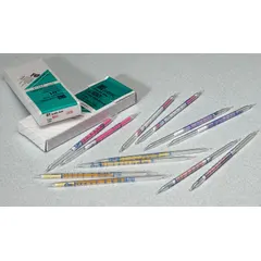 GASTEC 131LB is a gas detection tube for measuring vinyl chloride (C2H3Cl) concentrations in air. It is designed for use with GASTEC GV-100 and GV-110 pumps, providing a measurement range of 0.4 to 70 ppm. Supplied in a 10-pack, this tube is commonly used for spot-check readings in industrial hygiene and chemical plant environments.
