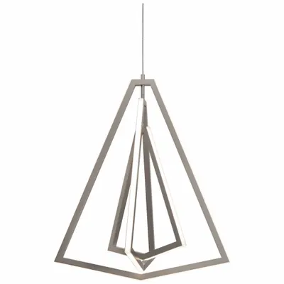 AFX INC. LEDPendant: 24 in Dia, 28 1/4 in Ht, Satin Nickel, 1,620 lm, 3000K - Gianna Pendant Lights