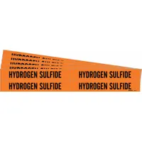 Pipe Marker: Hydrogen Sulfide, Orange, Black, Fits 3/4 to 2 3/8 in Pipe O.D., 4 Pipe Markers, 5 PK (MPN 7384-4-PK)
