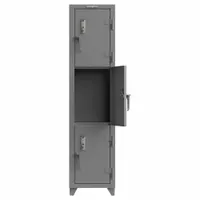 STRONG HOLD Locker: 18 in x 18 in x 75 in, 3 Tiers, 1 Units Wide, 3 Lockers, 18 in x 24 in, Steel (MPN 1.66-3D-18-3T-EK-L)