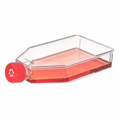 APPROVED VENDOR Plastic Cell Culture Flask, 125 mL, Sterile, Polystyrene, Graduated with Closure