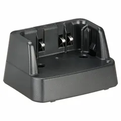 The STANDARD HORIZON CD-48 is a single-unit charger base designed for the HX380 series radios. It charges one radio at a time and is suitable for desktop or bulkhead mounting in marine and industrial environments to keep handheld VHF radios powered.
