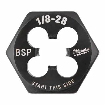 MILWAUKEE 1/8"-28 BSP Hex Pipe Rethreading Die - Hex Pipe Rethreading Dies