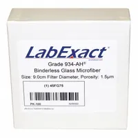 LABEXACT Glass Microfiber Filter: 934-AH, 9 cm Dia, 0.43 mm Thick, 1.5 um Pore Size (MPN LSS-AH9000)