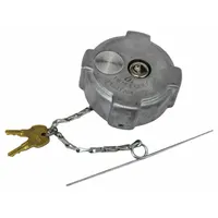 Fuel Cap: Lockable, Cam with Chain and Cross Bar, 3 7/16 in Neck Dia, 3 in Neck Lg, 3 in Cap Dia (MPN 600149)