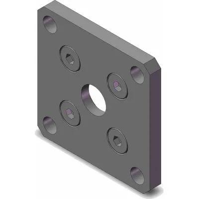 SMC Mounting Bracket: Flange/Foot Mount Type, Fits 63 mm Bore Dia, Stainless Steel - Flange Plates