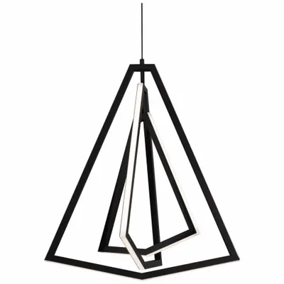 AFX INC. LEDPendant: 24 in Dia, 28 1/4 in Ht, Black, 1,620 lm, 3000K, 36 W - Gianna Pendant Lights