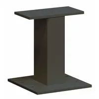 This black powder-coated aluminum pedestal is designed for mounting a cluster box unit in multi-tenant mailroom or commercial settings. It measures 14 1/2 inches high by 12 inches wide by 12 inches deep and features a bolt-mounted surface style for secure installation. Mounting hardware is not included