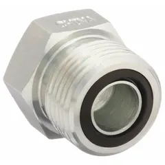 Steel hydraulic hose plug with 5/8 in fitting size and 1"-14 thread. Rated for 6000 psi maximum working pressure at 70°F with O-Ring Seal (ORS) connection. Used to seal hose ends or fittings in hydraulic systems, preventing fluid leakage and contamination.