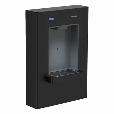 SLOAN Bottle Filling Station: On-Wall, Non-Refrigerated, Galvanized Steel, Black - On-Wall Bottle Fillers