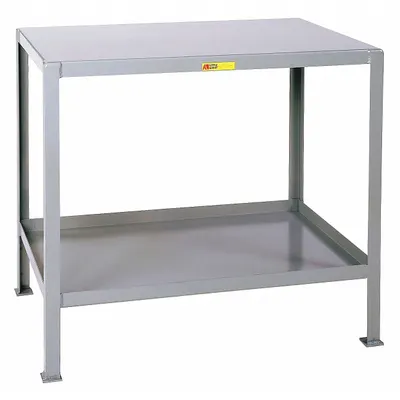 LITTLE GIANT Work Table: Fixed Ht, Steel, 48 in x 30 in, 2,000 lb Overall Load Capacity - Steel-Top Worktables