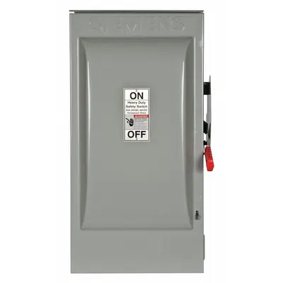 Siemens Safety Switch: Fusible, 200 A, Three Phase, 600V AC, Galvanized Steel - Fusible Safety Switches