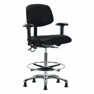 OEM Vinyl ESD Task Chair with Arms, Aluminum Base, Height Range 26 1/4 in to 36 in - Vinyl ESD Chairs