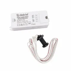 This wall-mount occupancy sensor uses passive infrared (PIR) technology to detect motion. It operates as a vacancy sensor, requiring manual turn-on and automatic turn-off when no motion is detected. Hard-wired communication with 12-24V DC power. Load rating: 1CH x 5A at 120V AC, 1CH x 60W (12V), 1CH x 100W (24V). Suitable for controlling lighting in commercial or residential spaces.