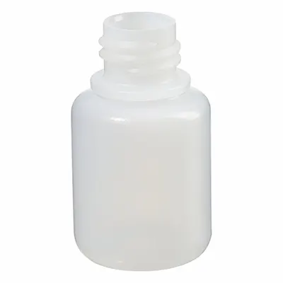 NALGENE Economy Bottle: HDPE, 1 fl oz, 30 mL, Natural, 20-415 mm Screw Closure Size - HDPE Narrow Mouth Round Lab Bottles