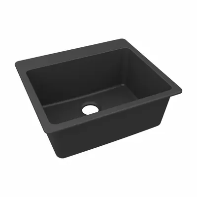 ELKAY Sink: 25 in Overall Lg, 22 in Overall Wd, 9 1/2 in Bowl Dp, 22 3/8 in Bowl Lg - One-Bowl Counter-Mounted Kitchen & Bar Sinks without Faucets