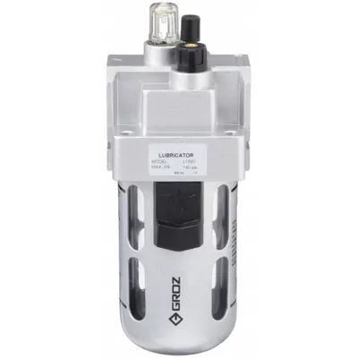 GROZ Compressed Air Lubricator: Micro Mist, 1/2 in NPT, 200 cfm, 145 psi Max Op Pressure - GROZ FRL Air Lubricators