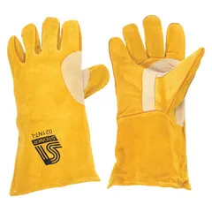 These stick welding gloves feature a premium yellow cowhide leather palm and backing with a keystone thumb for dexterity. The gauntlet cuff provides forearm protection. Suitable for heavy-duty arc welding and other high-heat applications. Size L, sold as 1 pair.