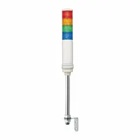 SCHNEIDER Tower Light Assembly: 4 Tier, Blue/Green/Orange/Red, No Sounder Tier, 60 mm Overall Dia (MPN XVC6M4)