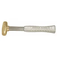 Brass Mallet: Aluminum Handle, Ribbed Grip, 1 lb Head Wt, 1 in Dia, 2 1/2 in Head Lg (MPN AM1BRAG)