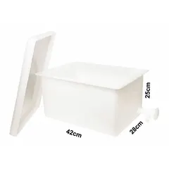 Rectangular Lab Tray, HDPE, 28 L, 16 1/2 in Overall Length, Non-Sterile
