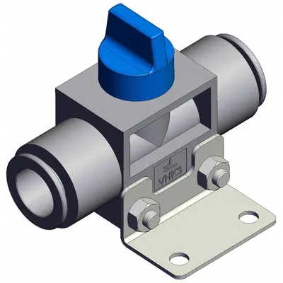 SMC Finger valve: VHK Series, Knob Actuator, 3 Ports, 12 mm, Side-Ported Body - VHK Series Manual Air Control Valves