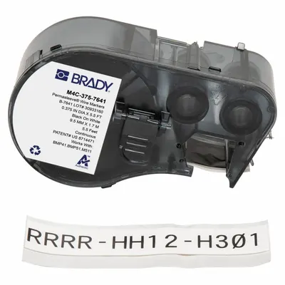 BRADY Sleeve Label: 1 in x 21/32 in, Polyolefin, White (Matte) - Brady Continuous Sleeve Label Roll Cartridges