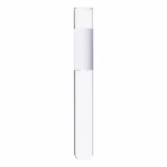 This KIMBLE glass culture tube has a 10 mm body diameter and 75 mm overall height, with a round bottom and colorless finish. It is not graduated and does not include a closure. Suitable for general laboratory use in culturing, mixing, or storing small liquid samples.