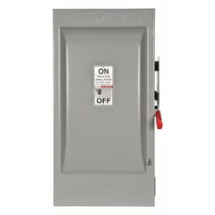 Fusible safety switch rated 200 A, three phase, 600V AC. Enclosure constructed from 316 stainless steel for corrosion resistance. Suitable for indoor or outdoor installation in industrial and commercial electrical systems requiring a disconnect means.