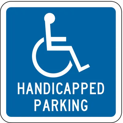 LYLE Handicapped Parking Sign, 12 in x 12 in, Aluminum, High Intensity Prismatic - Handicapped Parking Signs