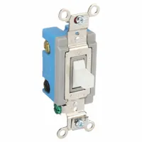 HUBBELL Wall Switch: Toggle Switch, Single Pole/Double Throw, Momentary, White, 120/277V AC, 15 A (MPN HBL1556W)