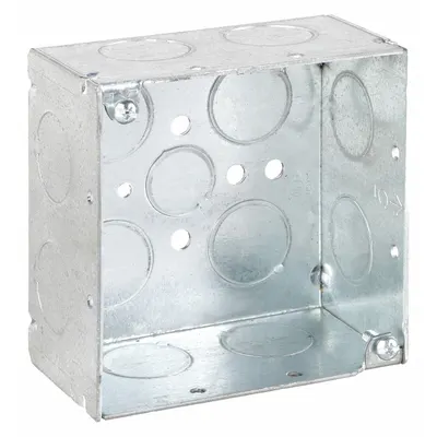 RACO Electrical Box: Steel, Steel - 4" x 4" Square Box Material & Nominal Size - Standard Electrical Boxes