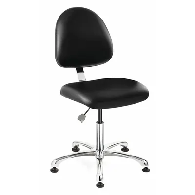 BEVCO Office Chair: 9000, Black, Vinyl Material, 16 in Back Ht, 20 in Seat Wd - Armless Office Chairs