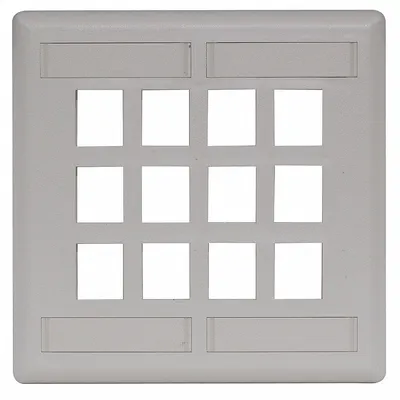 HUBBELL PREMISE WIRING IFP212OW 1-Gang 12-Port Keystone Wall Plate - Keystone Wall Plates