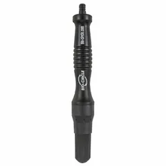 This flow-through parts washing brush features a 10 in overall length with a plastic handle and nylon bristles. It is designed for use in parts washing systems to clean industrial components and equipment. The straight configuration allows access to various surfaces during cleaning operations.
