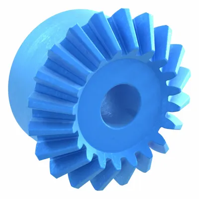 KHK GEARS Miter Gear: For 90° Shaft Angle, Module m 2, 20 Teeth, Nylon, 10 mm Bore Dia - Straight Teeth Metric Miter Gears