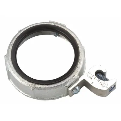 RACO Bushing: Iron, Zinc Plated, 4 in Trade Size, 3 27/32 in Overall Lg - Grounding Bushings