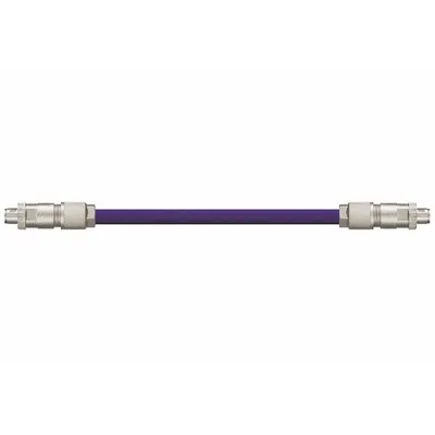 READYCABLE Ethernet Cable: Cat6, M12 Male Straight x M12 Male Straight, 85 ft Lg, PUR - M12 Connector to M12 Connector Cordsets