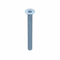 Machine Screw: #10-24 Thread Size, 2 in Lg, Steel, Zinc-Plated, Flat, Torx®/Star, 50 PK (MPN 400715)