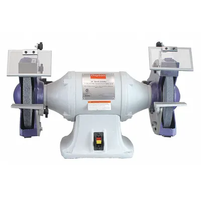 Dayton Bench Grinder: Fixed Speed, 1 1/2 hp, 10 in Max Wheel Dia, 1,800 RPM - Fixed-Speed Bench Grinders with Dust Exhaust Port