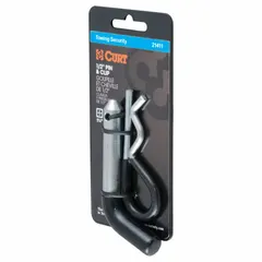 This Class I/II trailer hitch pin and clip assembly is constructed from zinc-plated steel. It features a 1/2 in pin diameter and 4 1/2 in overall length, and includes a hitch clip. Used to secure a trailer coupler to a hitch receiver in light-duty towing applications.
