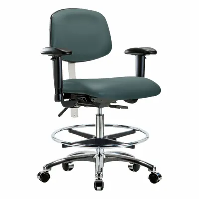 OEM Vinyl Cleanroom Task Chair with Arms - Vinyl Cleanroom Chairs