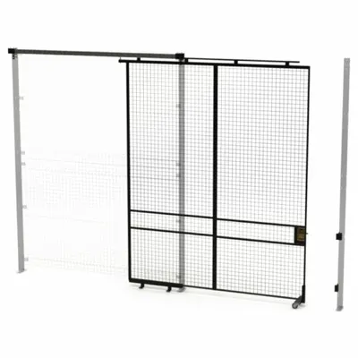 HUSKY RACK & WIRE Tunnel Slide Door: 10 ft H x 8 ft W x 1 3/4 in D - Husky Rack & Wire Quick-Assemble Woven-Wire Partition Components