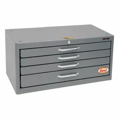 Reamer chest with 117 compartments for organizing and storing reamers in industrial machine shops and toolrooms. Designed for heavy-duty use in metalworking environments, it keeps reamers sorted by size for quick access.