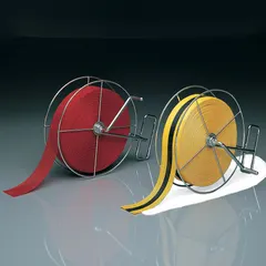Steel Rewind Reel for Barrier & Flagging Tape, Black/Yellow