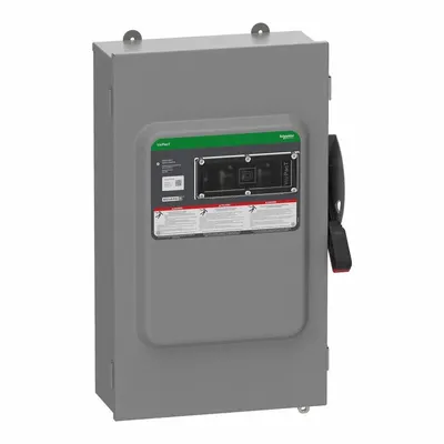 SCHNEIDER Safety Switch: Fusible, 200 A, Three Phase, 600V AC/DC, Galvanized Steel - Fusible Safety Switches
